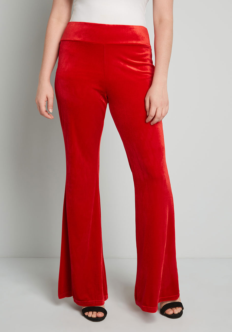 ModCloth Loving The Luxe Life Wide-Leg Pants in Red, Size XS