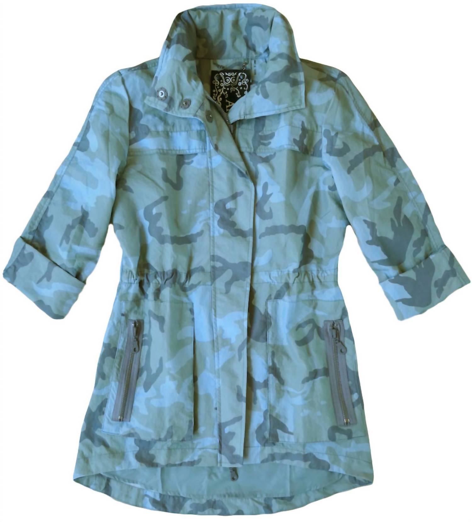 Modern Anorak Camo Print In Blue Multi