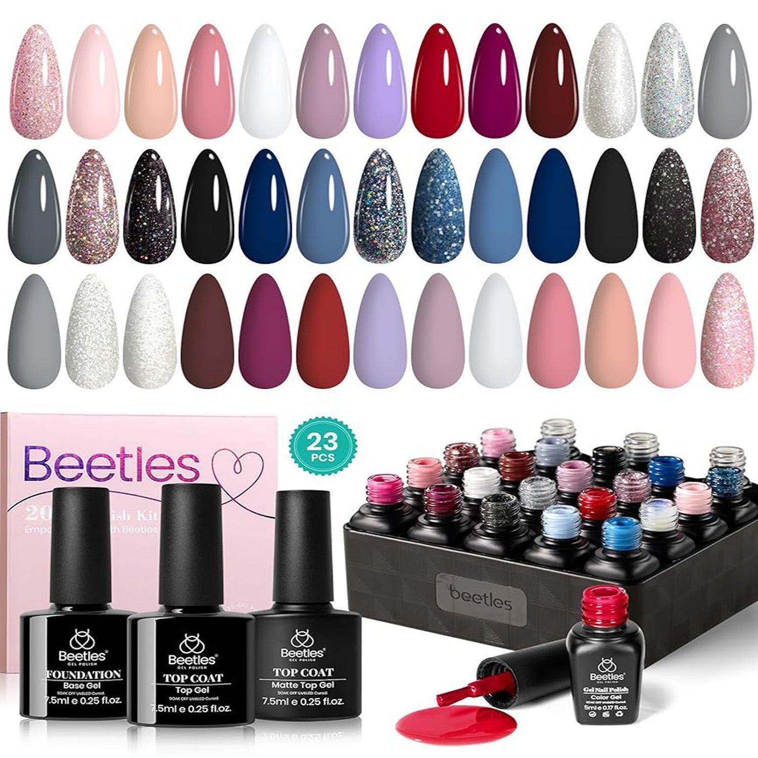 Modern Muse - 20 Gel Colors Set with Top and Base Coat (5ml/Each)