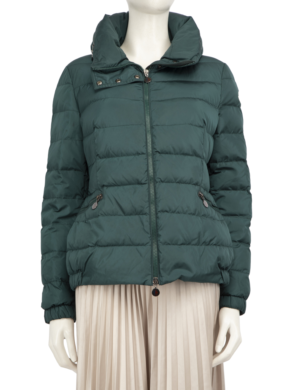 Moncler Green Collapsible Hood Puffer Jacket