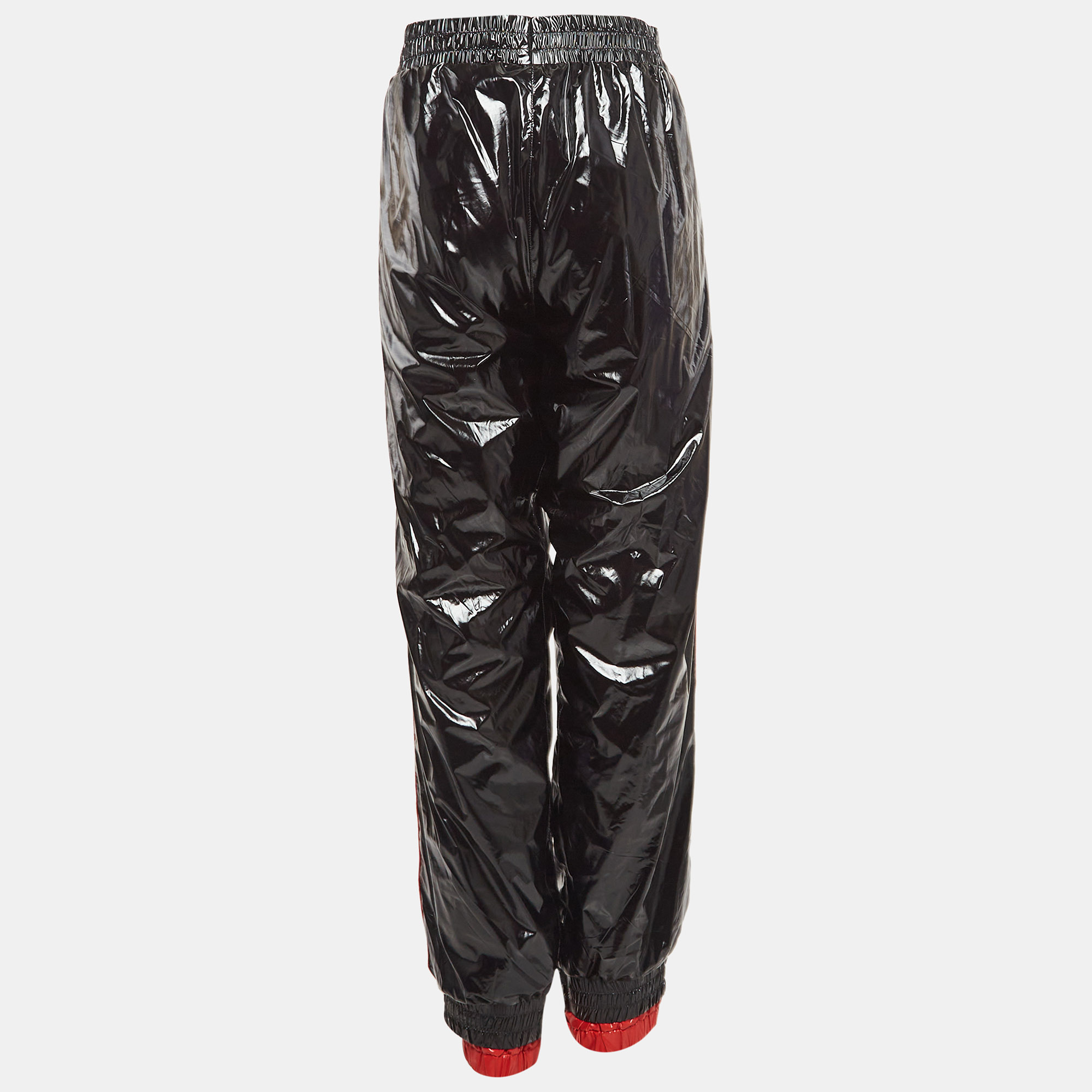 Moncler x Palm Angels Black Side Stripe Synthetic Logo Applique Joggers M