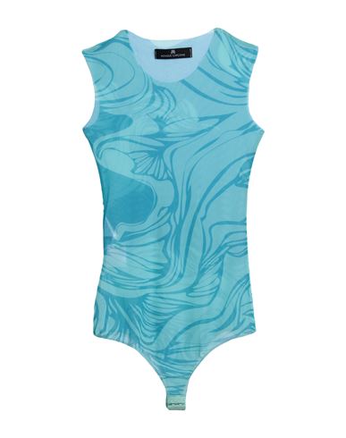 Monique Garçonne Woman Bodysuit Turquoise Size 2 Polyester