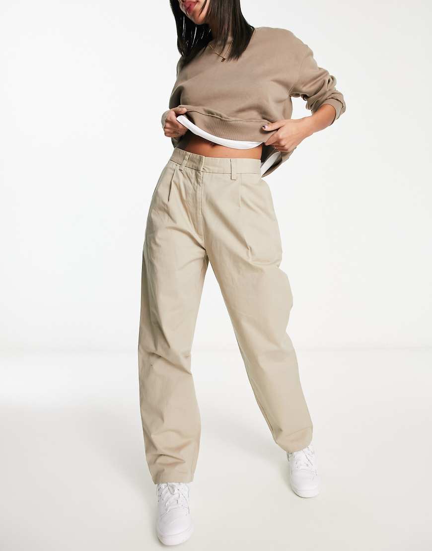 Monki tailored pants in beige-Neutral