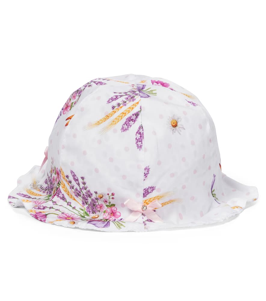 Monnalisa Baby floral cotton poplin hat