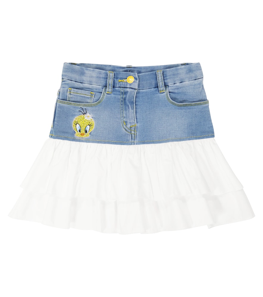 Monnalisa Embellished denim skirt