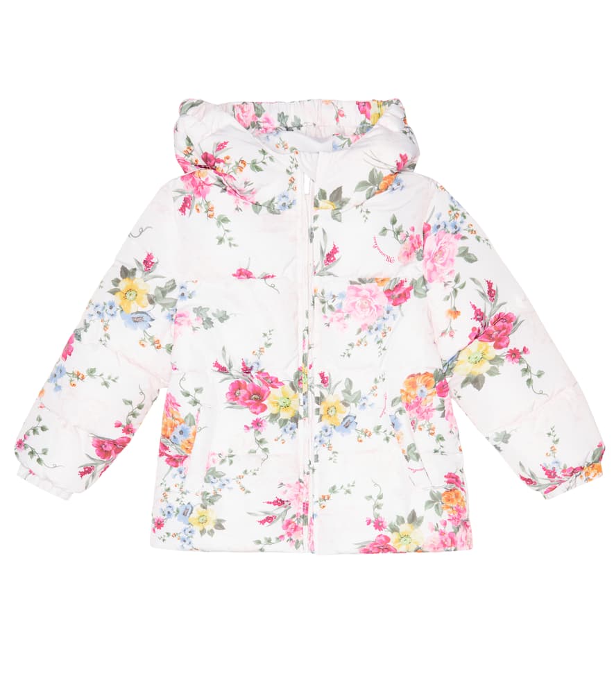 Monnalisa Hooded floral puffer jacket