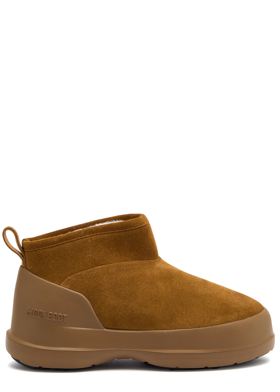 Moon Boot Luna Suede Ankle Boots - Tan - 39 (IT39/ UK6)