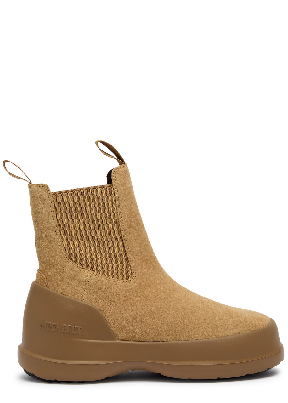 Moon Boot Luna Suede Chelsea Boots - Beige - 41 (IT41/ UK8)