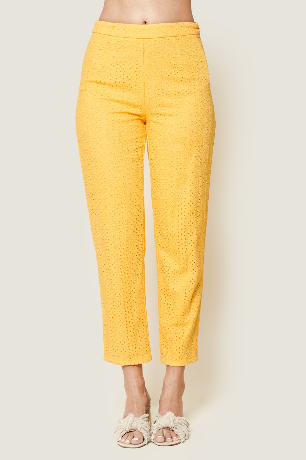 Morning Glory Eyelet Cropped Trouser Pants