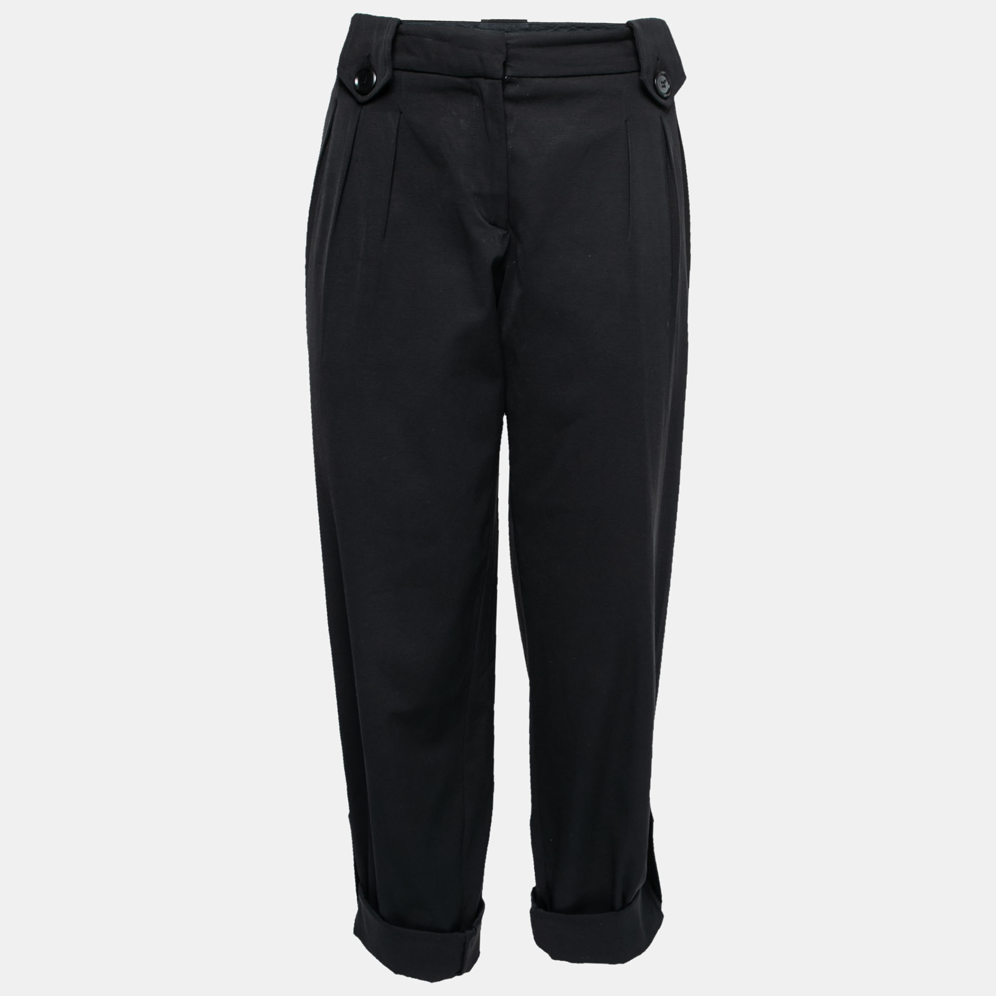 Moschino Black Crepe Cropped Trousers M