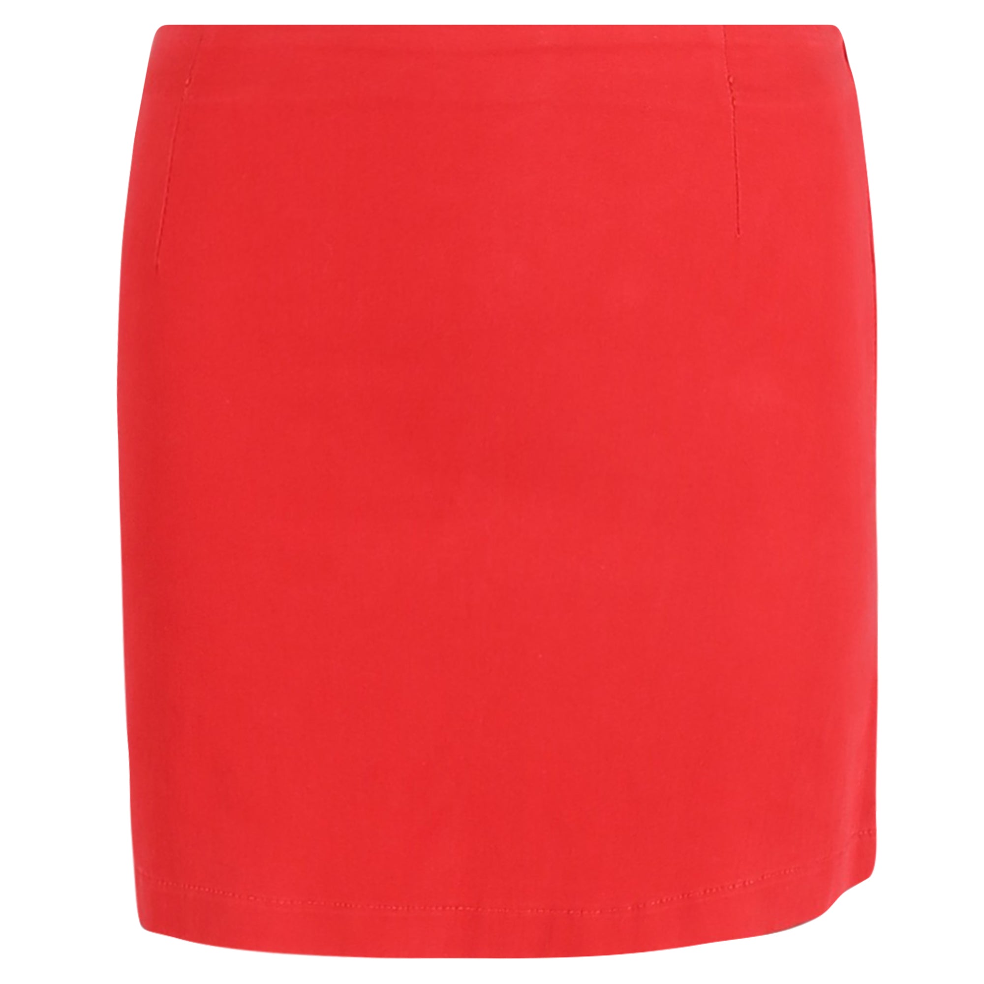 Moschino Panel Mini Skirt in Red Cotton and Blue Denim