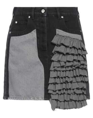 Msgm Woman Denim skirt Black Size 2 Cotton