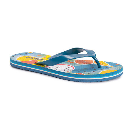 Muk Luks Womens Flip-Flops, Large, Blue