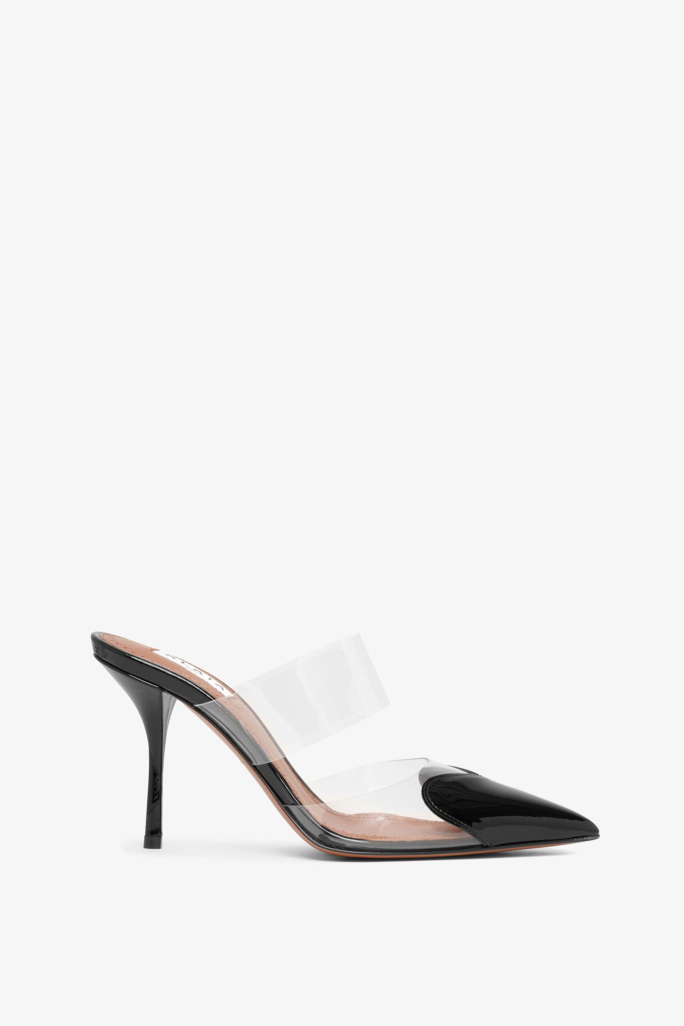 Mule Coeur 90 patent black mules