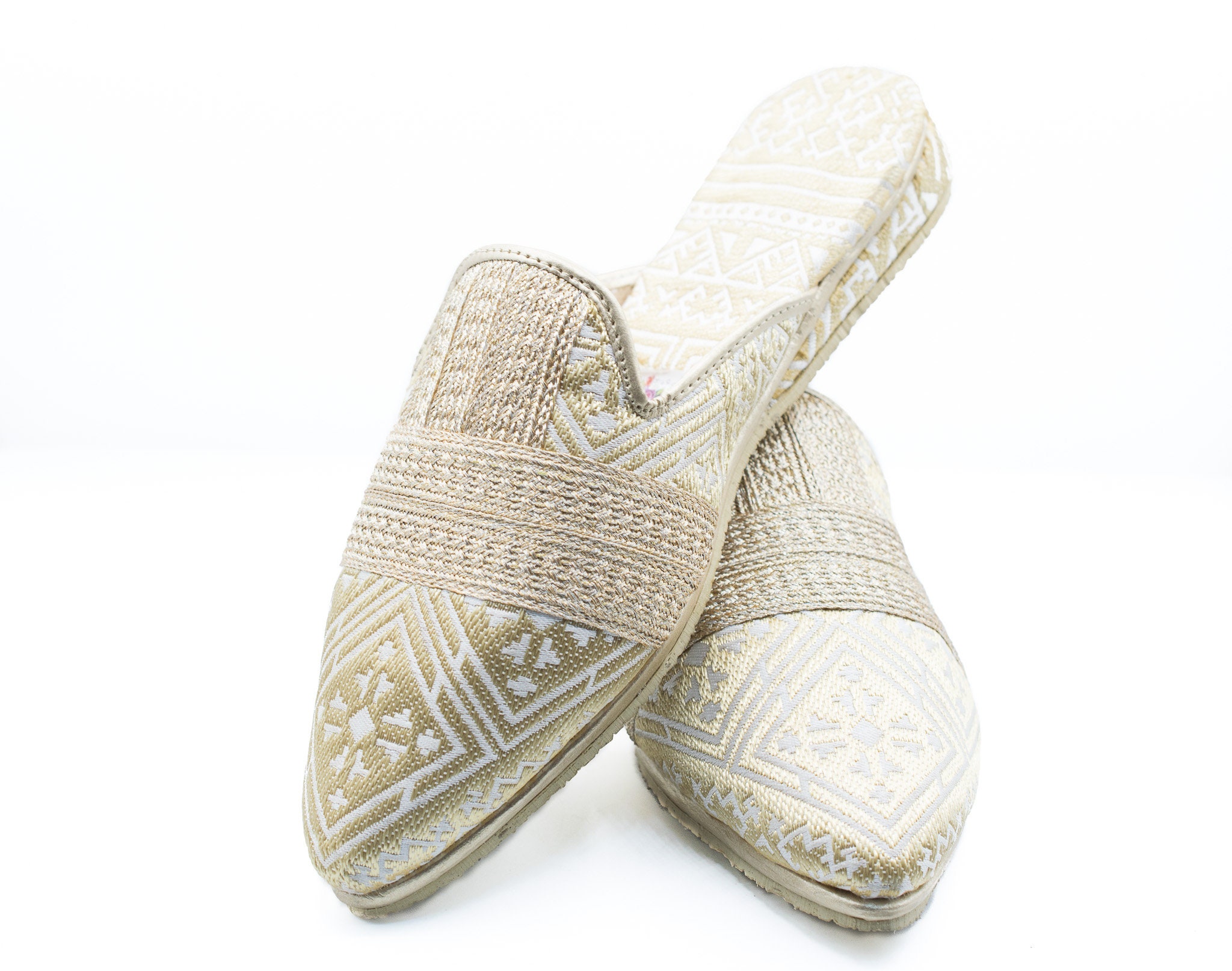 Mules Shoes For Women, Moroccan Embroidered Slippers, Shoes, Backless Loafers, Step Mom Gift, Leather Mules