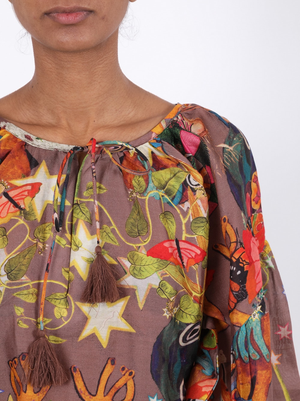 Multicolored Abstract Print Blouse