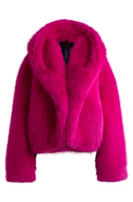 NAOMI x BOSS short coat in faux fur- Pink Women's Formal Coats size 4