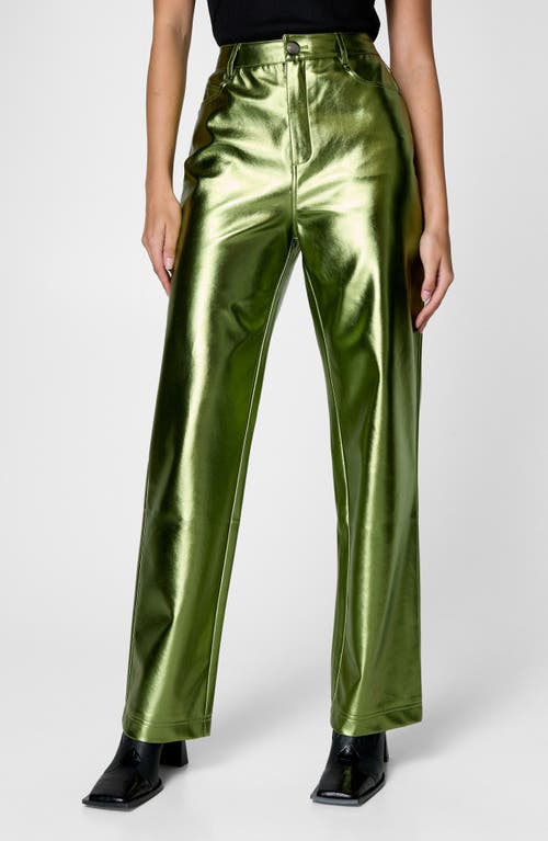 NASTY GAL Metallic Faux Leather Pants in Green at Nordstrom, Size 0