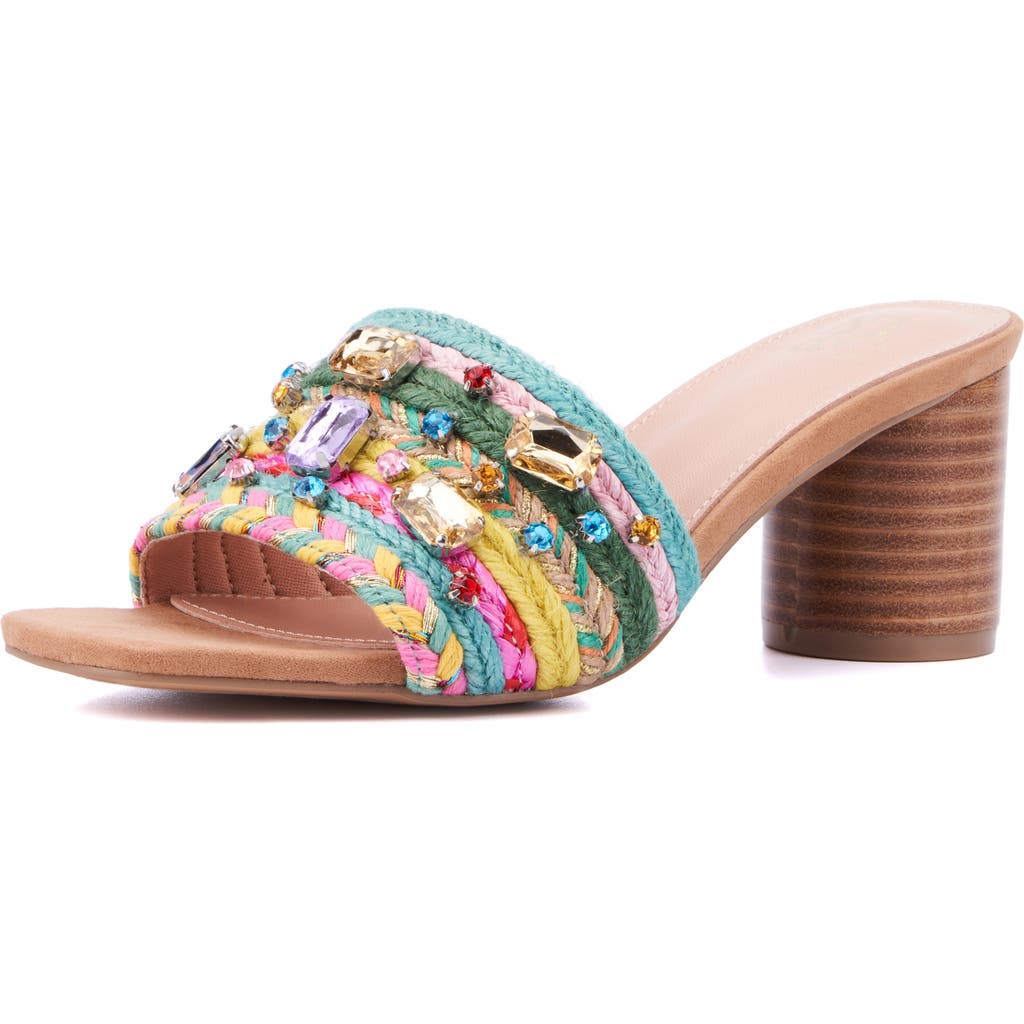 NEW YORK AND COMPANY Raquelle Heeled Sandal in Beige Multi Color at Nordstrom Rack, Size 7