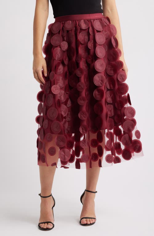 NIKKI LUND Kretsa Circle Appliqué Skirt in Wine at Nordstrom, Size X-Small