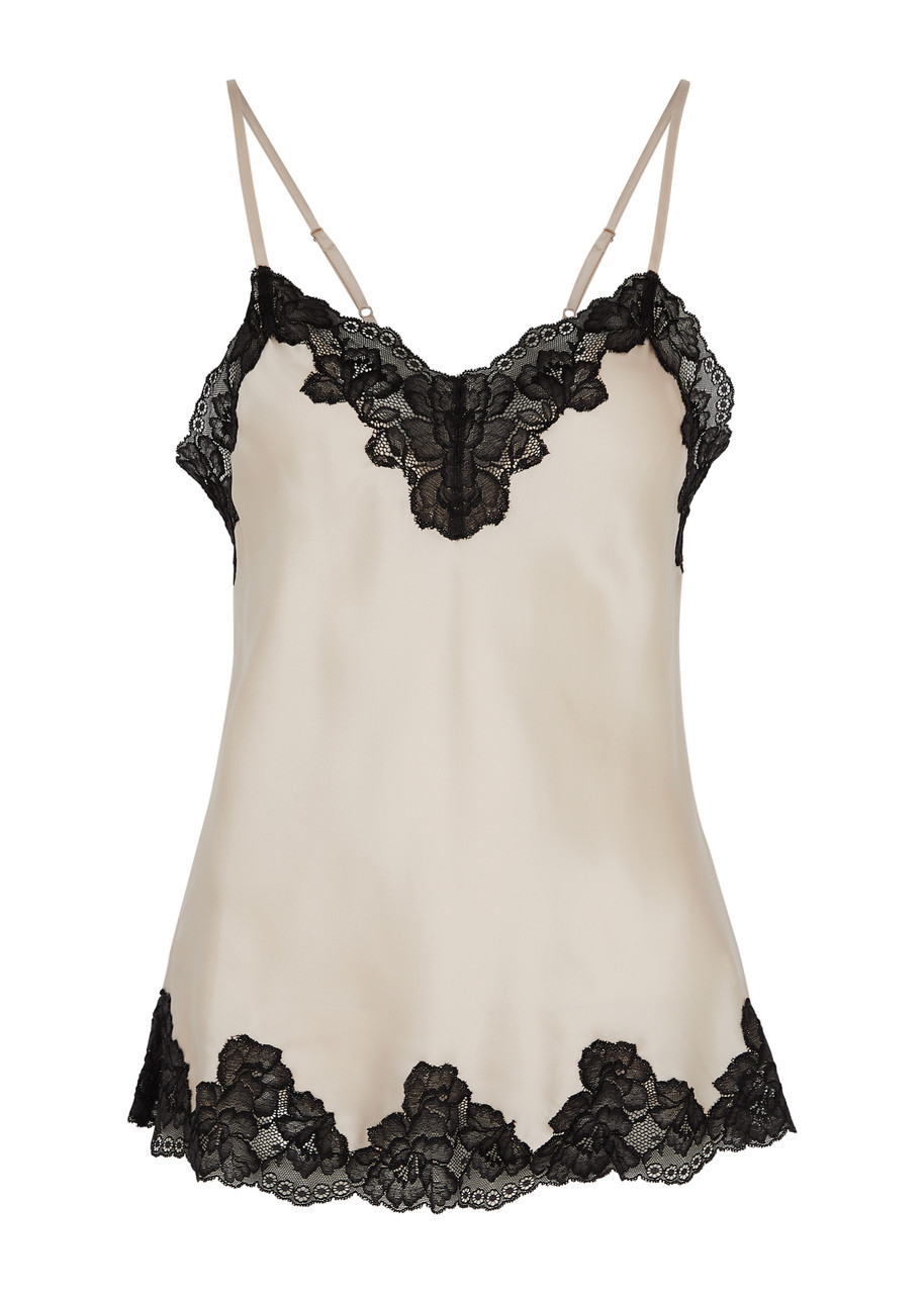 NK Imode Morgan Lace-trimmed Silk Camisole - Cream - XL (UK16 /xL)