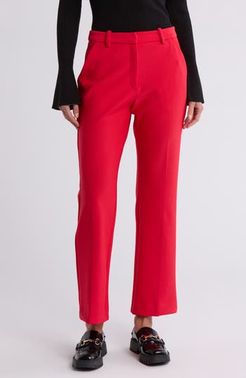 NORDSTROM RACK Stretch Crepe Bootcut Pants in Red Toreador at Nordstrom Rack, Size X-Large