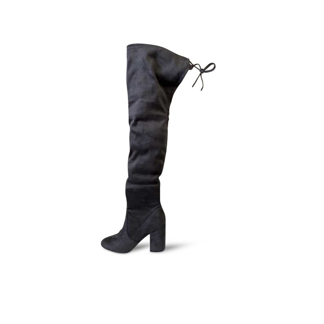 NORRIS GREY SUEDE HEELED BOOTS - SM REBOOTED