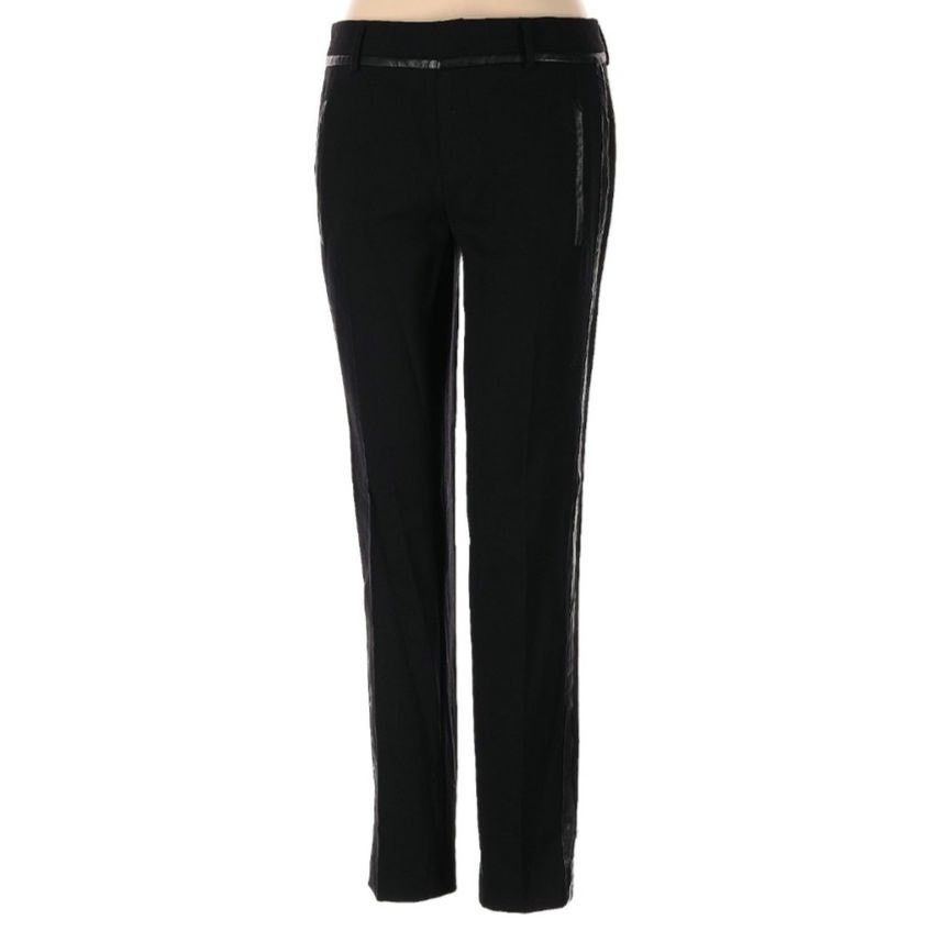 NWT Vince Black Leather Trim Size 2 Skinny Pants, Women's