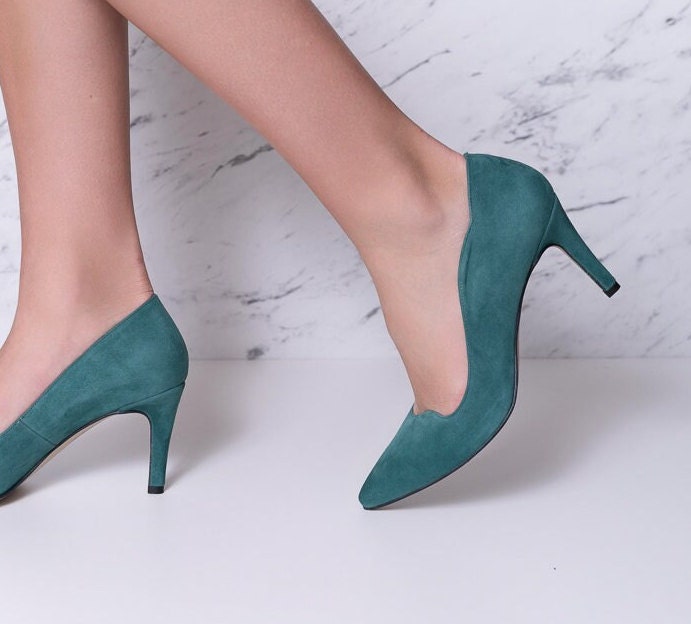 Nadia - Emerald Wedding Shoes, Green Pumps, Wedding Stiletto Heels, Bridesmaids Shoes, Wedding Heels, Green Heels, Bride Shoes