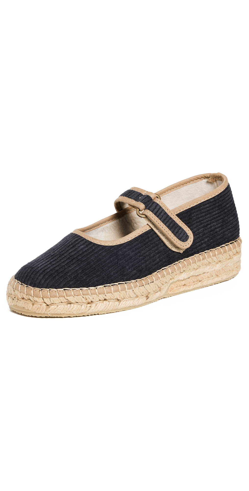 Naguisa Talo Corduroy Espadrilles Black/Camel 37