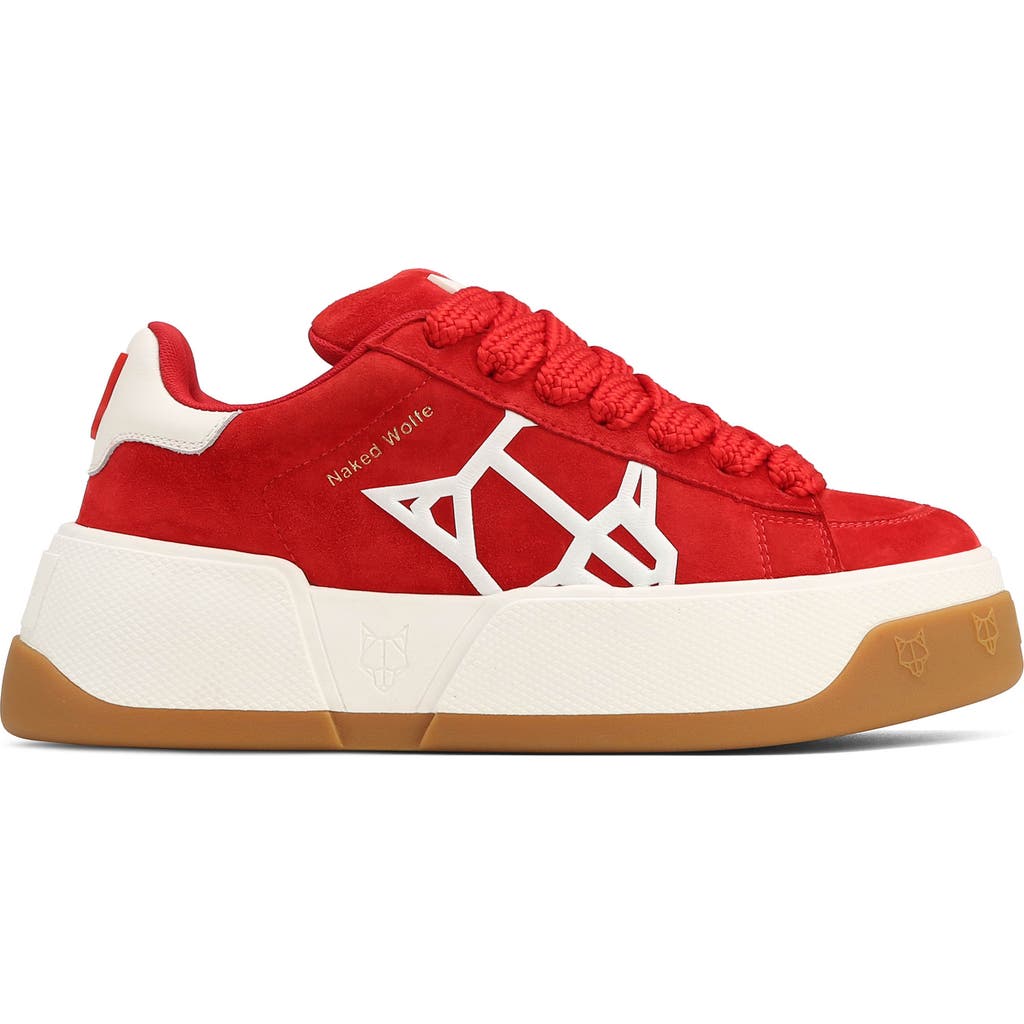 Naked Wolfe Sound Platform Skate Shoe in Red-Suede at Nordstrom, Size 7Us