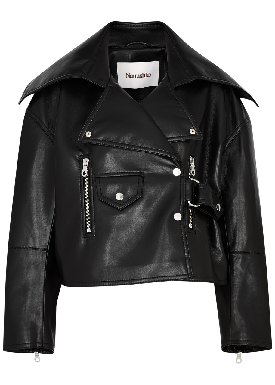 Nanushka Ado Regenerated Leather Jacket - Black - S (UK8-10 / S)