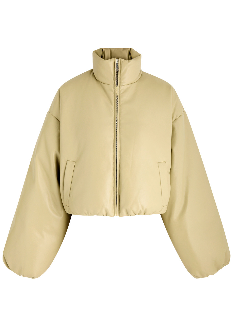 Nanushka Lilima Padded Faux Leather Jacket - Olive - M (UK12 / M)