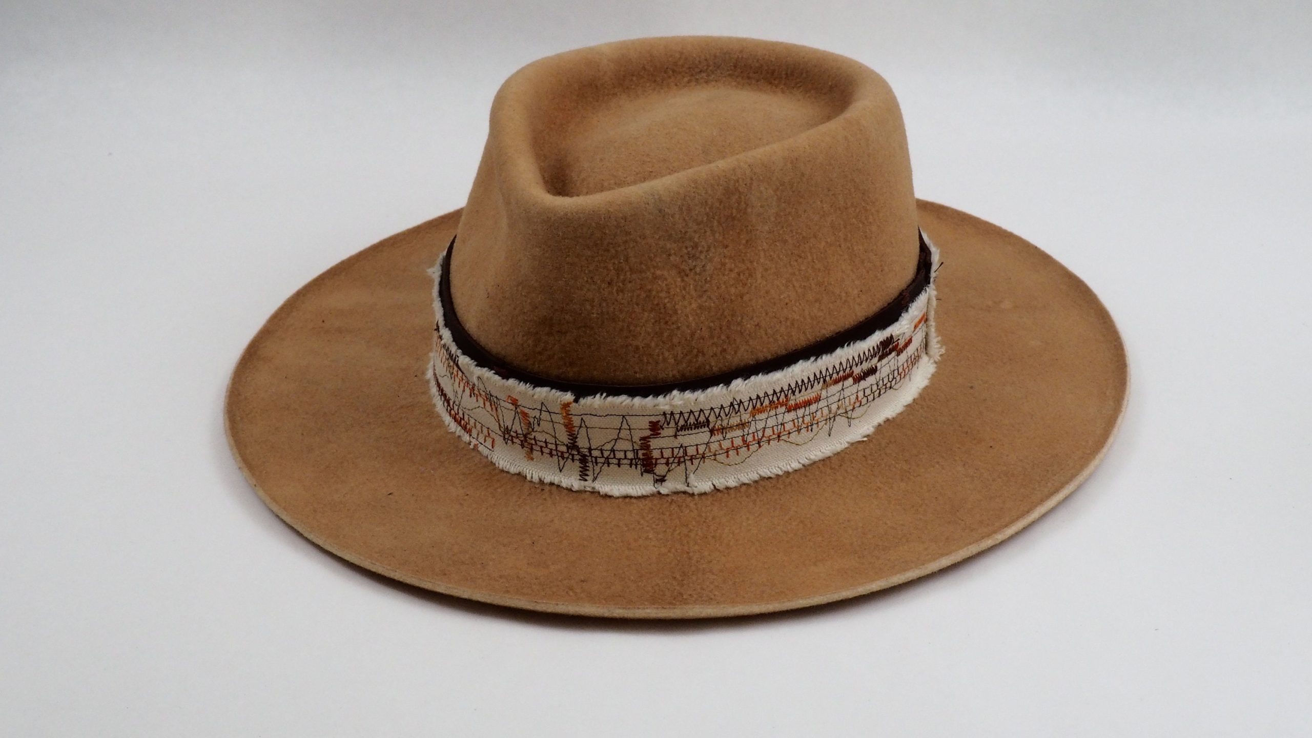 Natrual Dyed Felt Hat // Wool Size 57cm Diamond Fedora Wide Brim Sun Western //Fox Squirrel By New West Hats