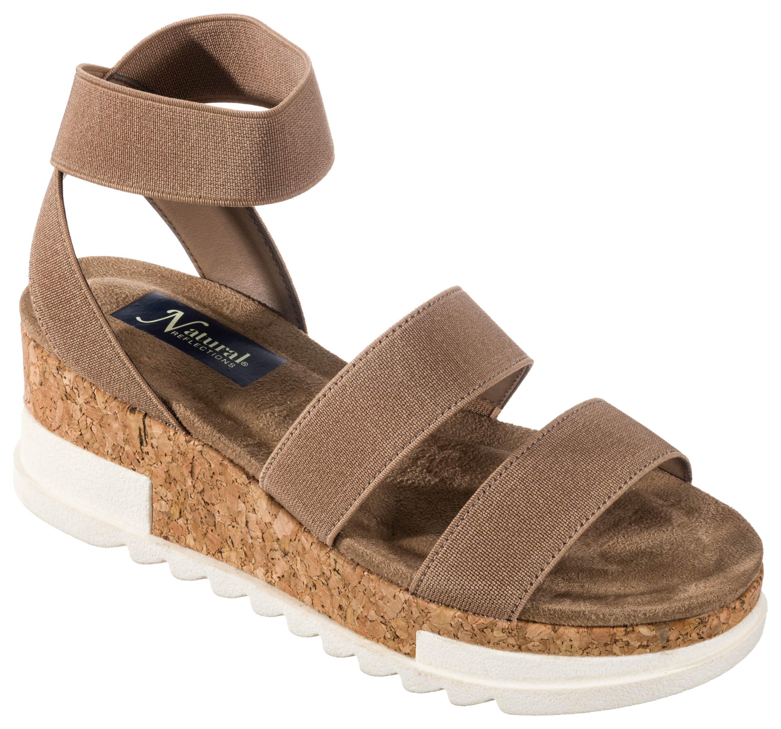 Natural Reflections Annaee Ankle-Strap Platform Sandals for Ladies - Taupe - 6M