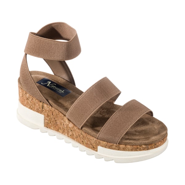 Natural Reflections Annaee Ankle-Strap Platform Sandals for Ladies - Taupe - 8M