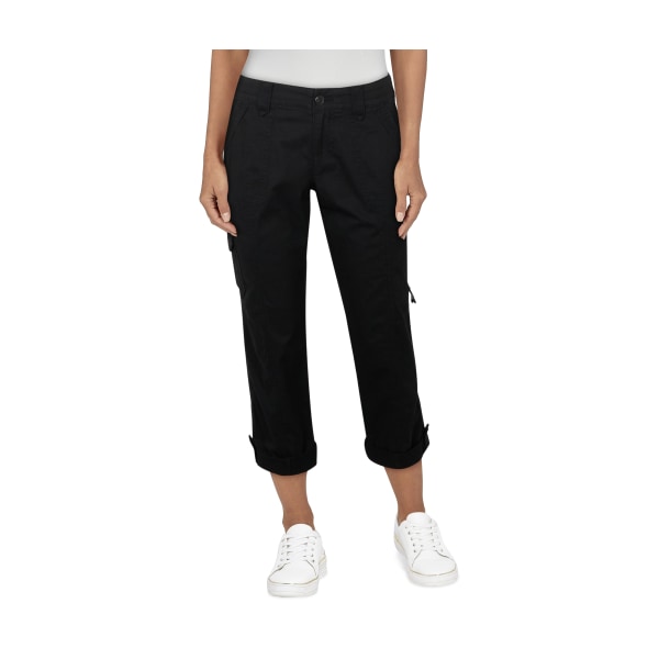 Natural Reflections Camper Cargo Twill Crop Pants for Ladies - Moonless Night - 6