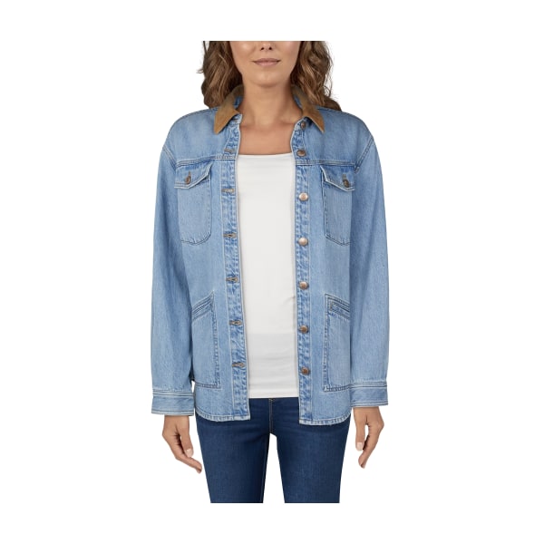 Natural Reflections Denim Barn Shacket for Ladies - Indigo - XL