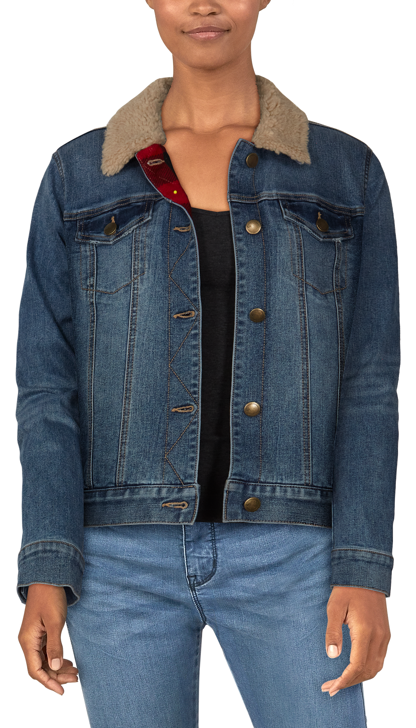 Natural Reflections Fleece-Lined Denim Jacket for Ladies