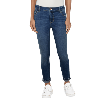 Natural Reflections Winston Cuffed Crop Jeans for Ladies - Dark Wash - 8