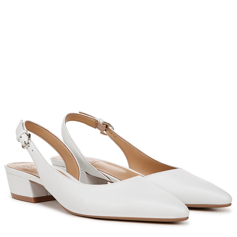 Naturalizer Women's Banks Slingback Shoes (White Leather) - Size 10.0 M