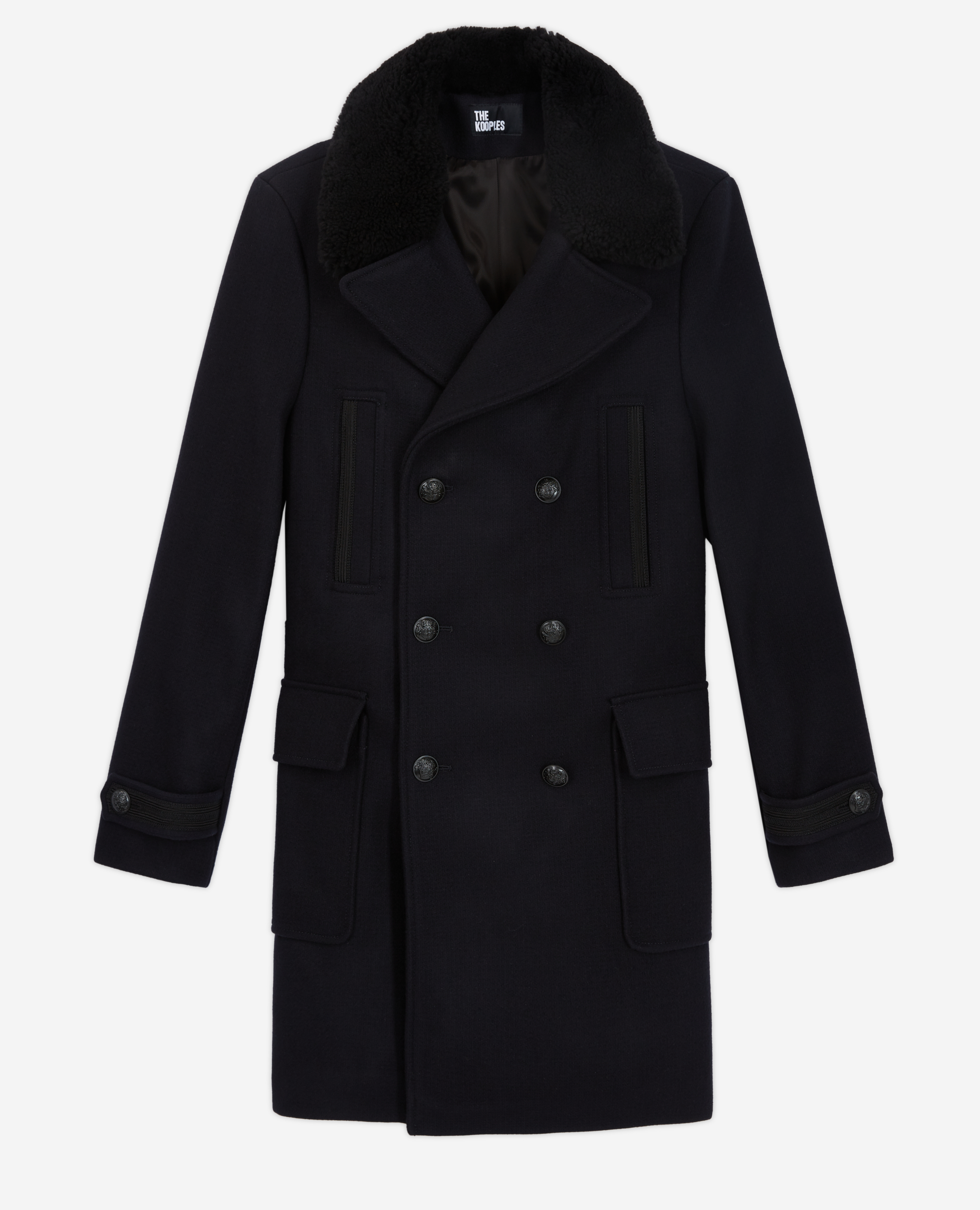 Navy Blue Wool Coat