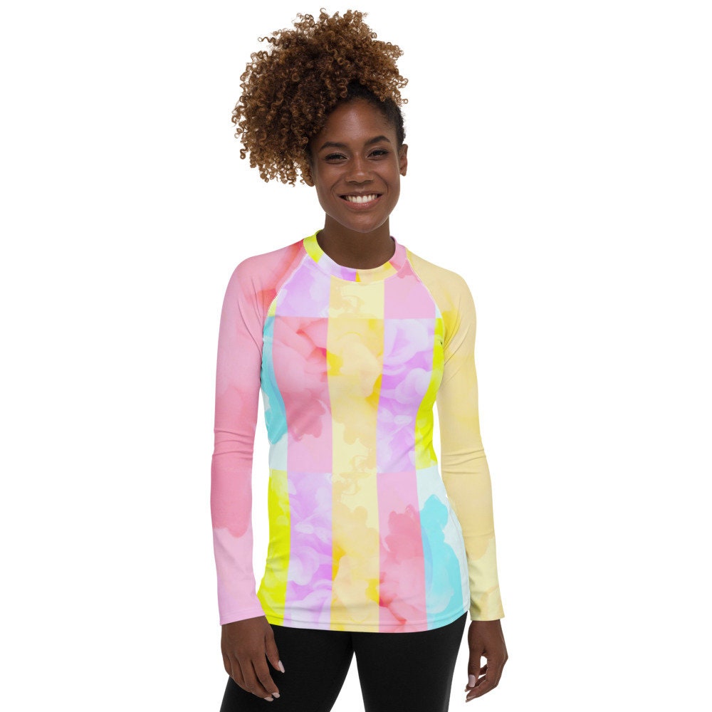 Neon Pastels Women's Rash Guard/Long Sleeve Swimwear Surfing Swimsuit/ Activewear