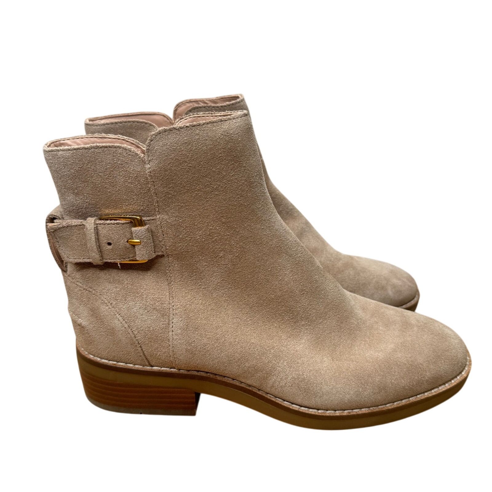 New Cole Haan Hampshire Buckle Suede Leather Chelsea Boot in Beige, Women's (Size 9)