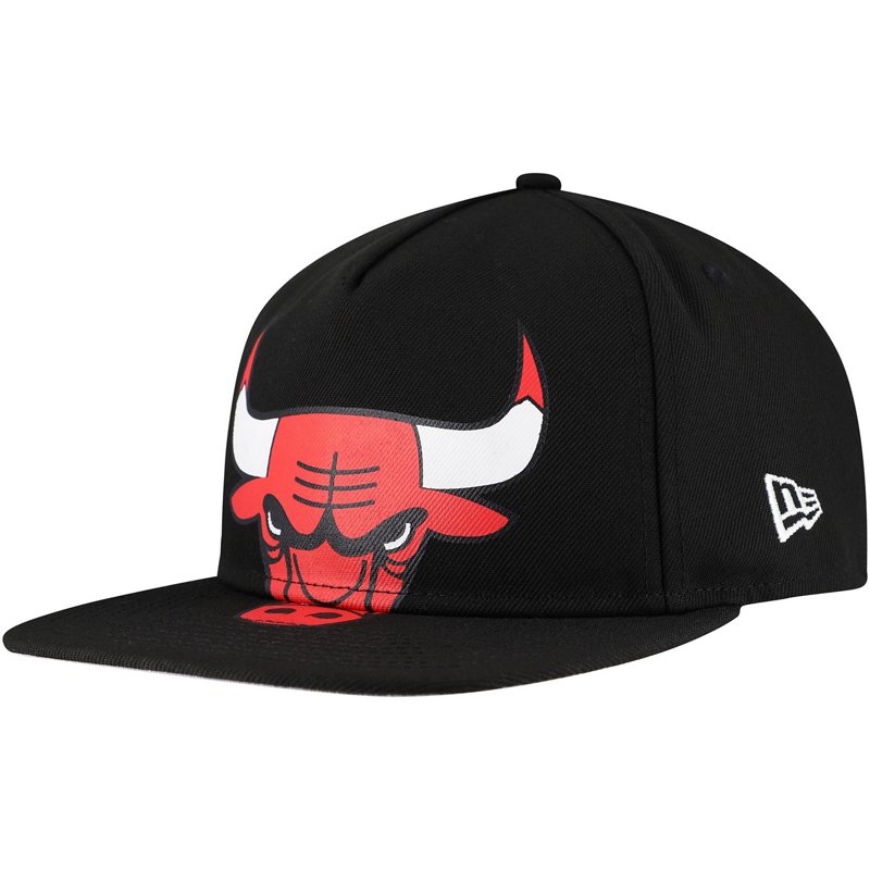 New Era Chicago Bulls Oversized Puff Print Logo Golfer Snapback Hat Black - NBA Caps at Academy Sports