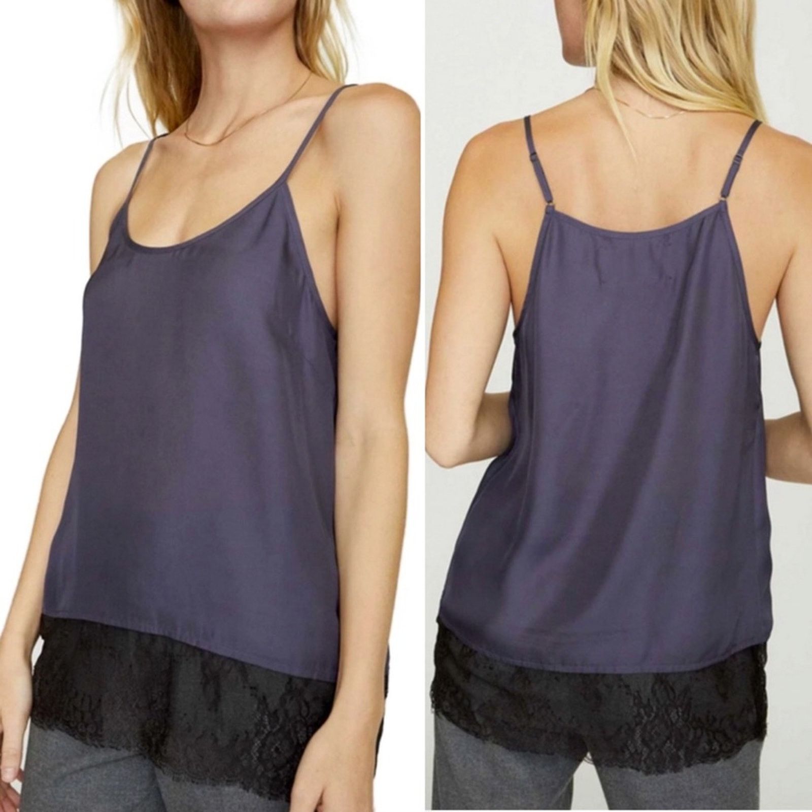 New NWT Brochu Walker Xs Lai Lace Trim Camisole $194 in Blue, Women's