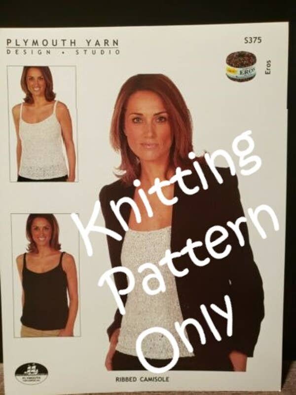 New Plymouth Yarn S375 Eros Ribbed Camisole Shell Sweater Knitting Pattern