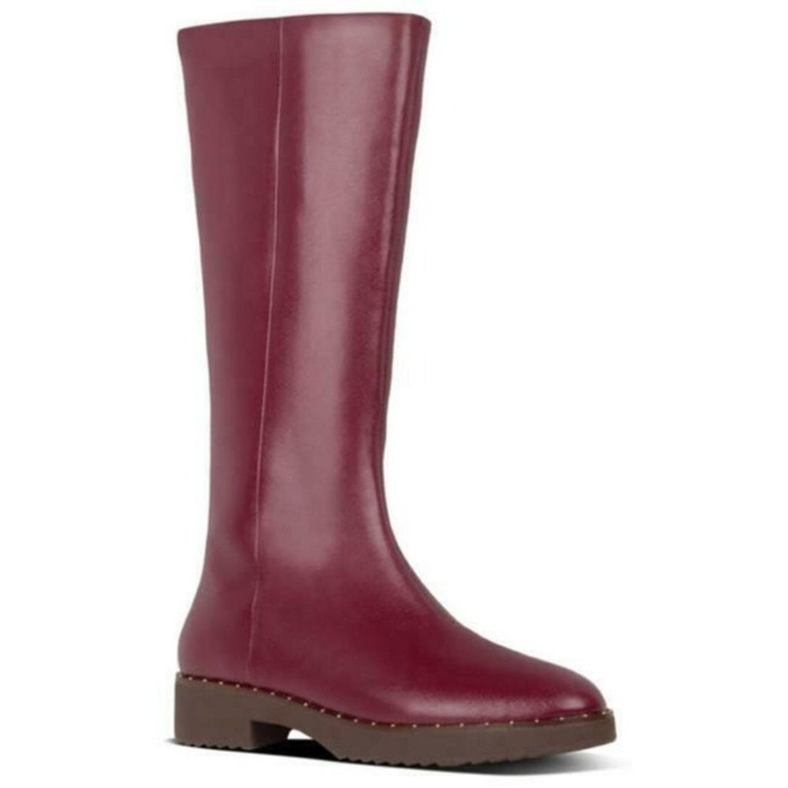 New Size 5 Fitflop Mari Safferano Knee-High Zip Burgundy Boots in Red, Women's