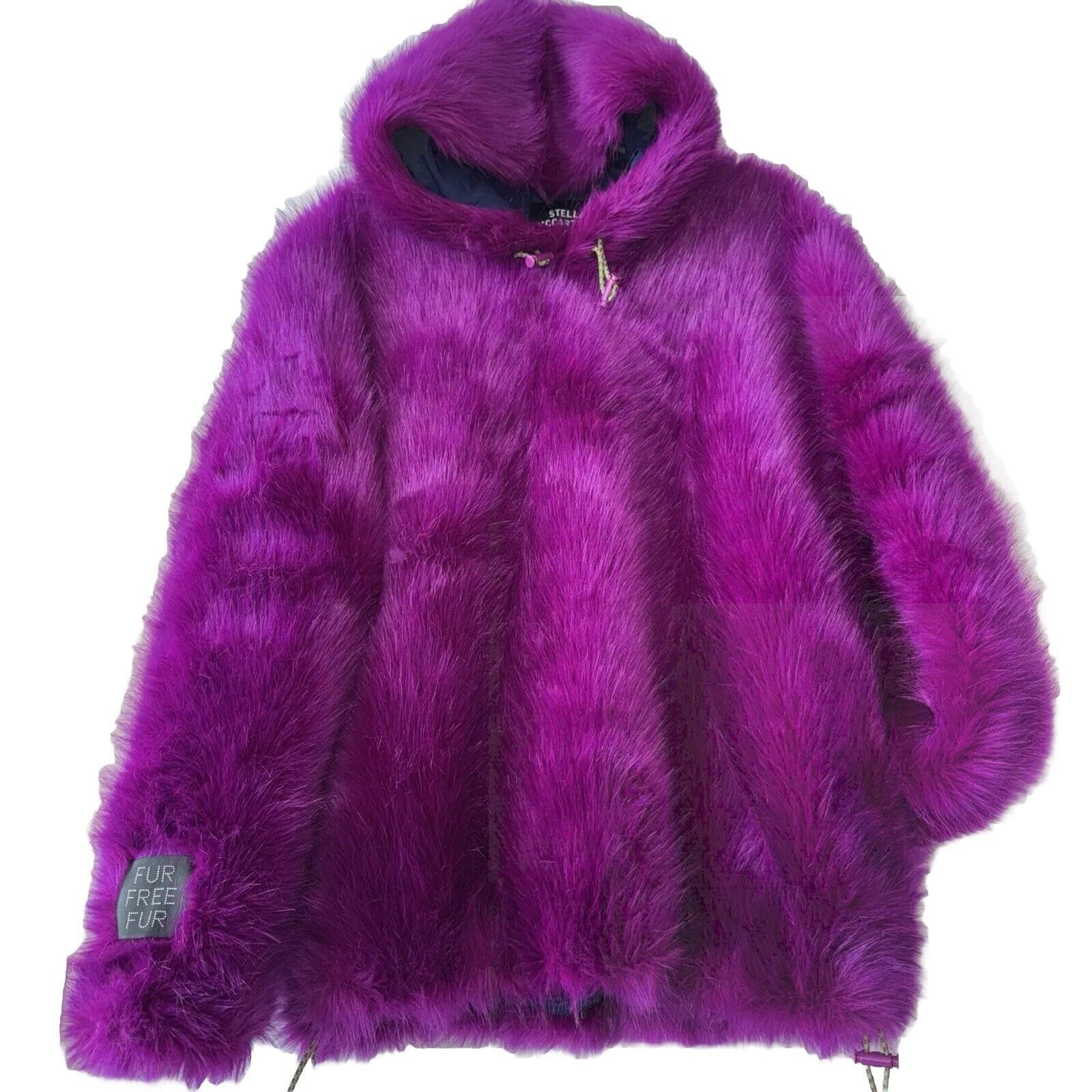 New Stella Mccartney Adan Purple Faux Fur Hooded Coat Hoody, Women's (Size Medium)