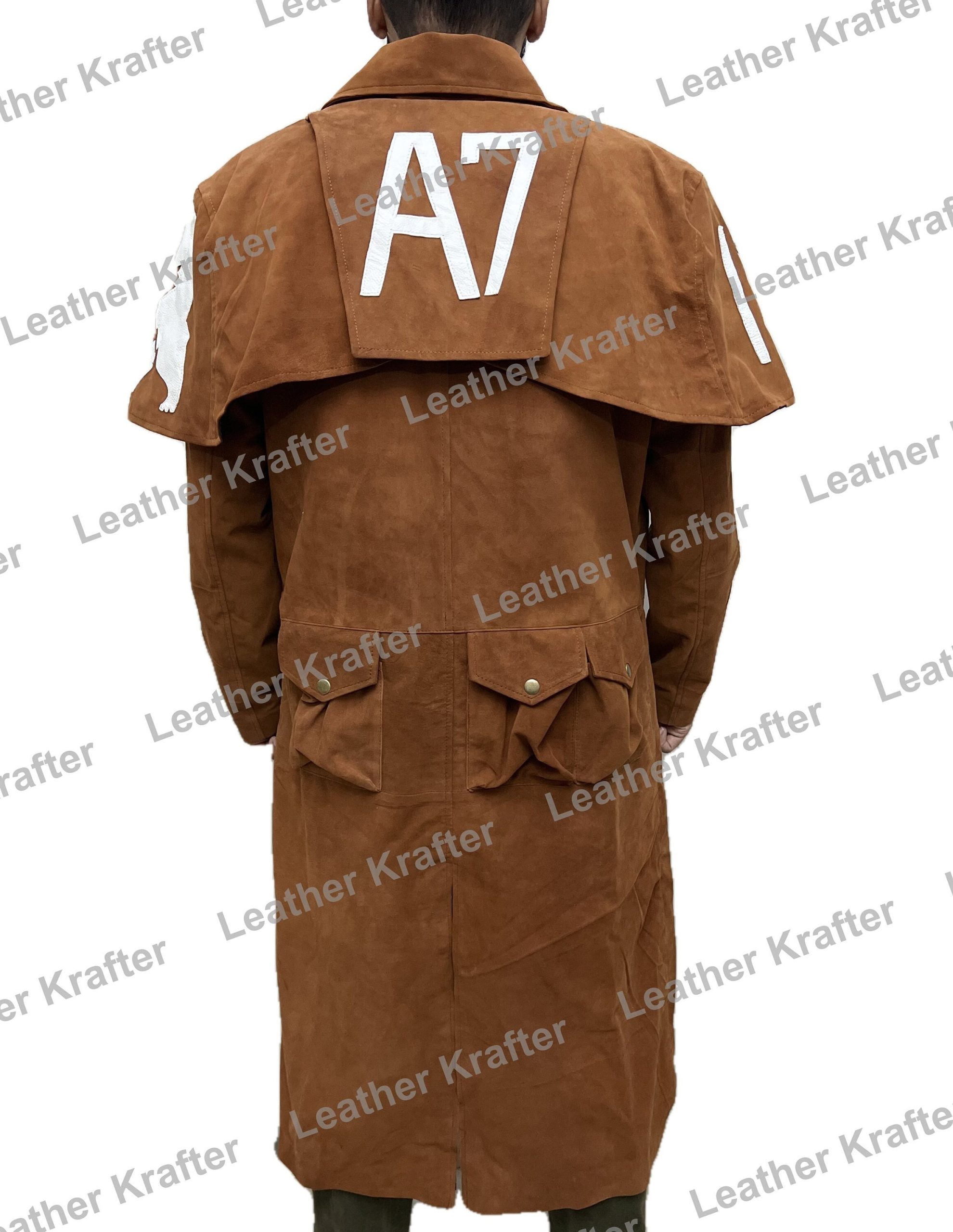 New Vegas Ncr Ranger A7 Duster Coat Long Suede Leather Jacket